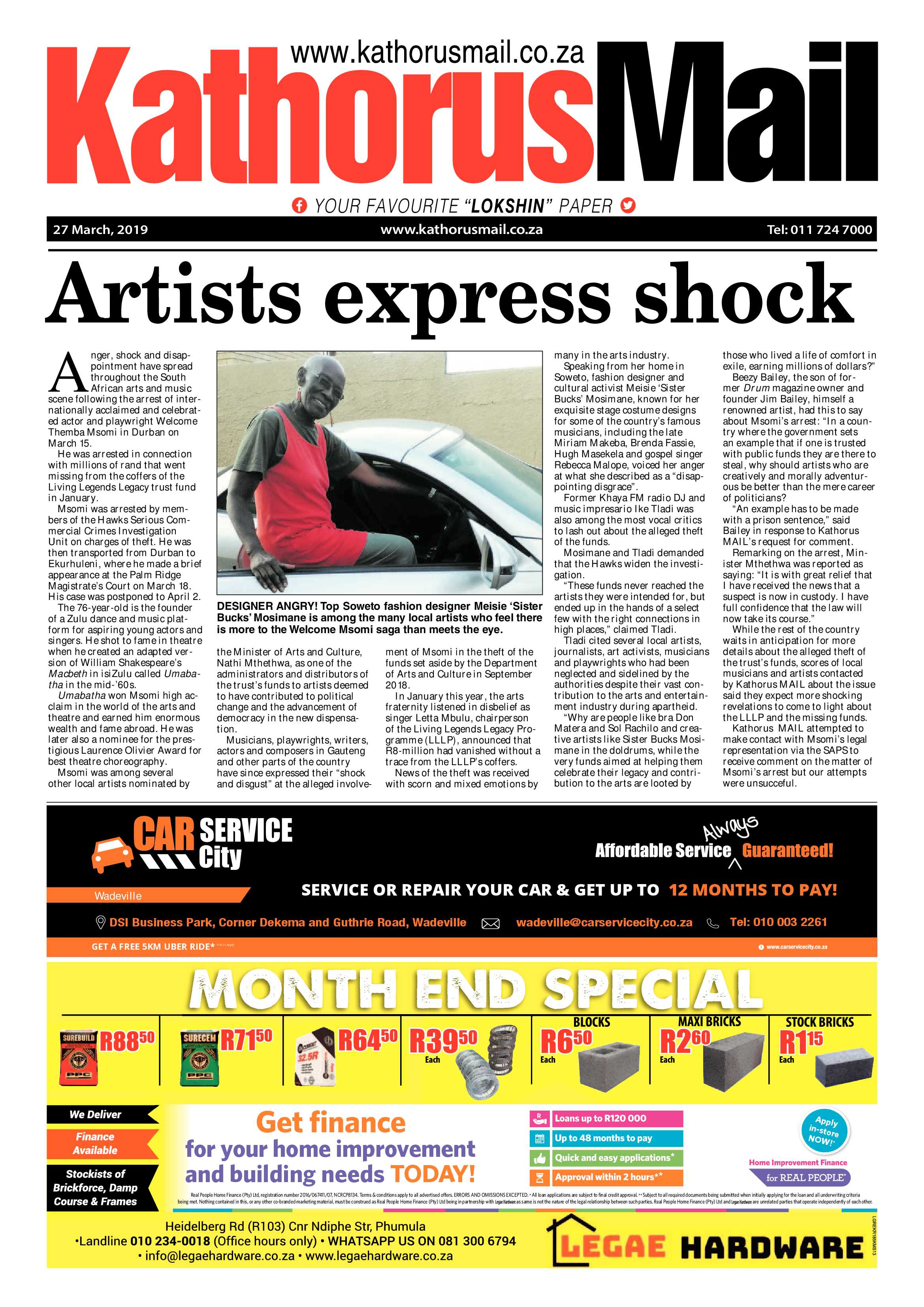 Kathorus Mail 27 March 2019 page 1