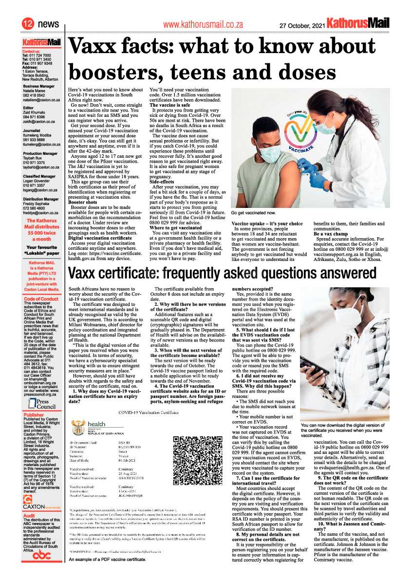Kathorus Mail 27 October 2021 page 12