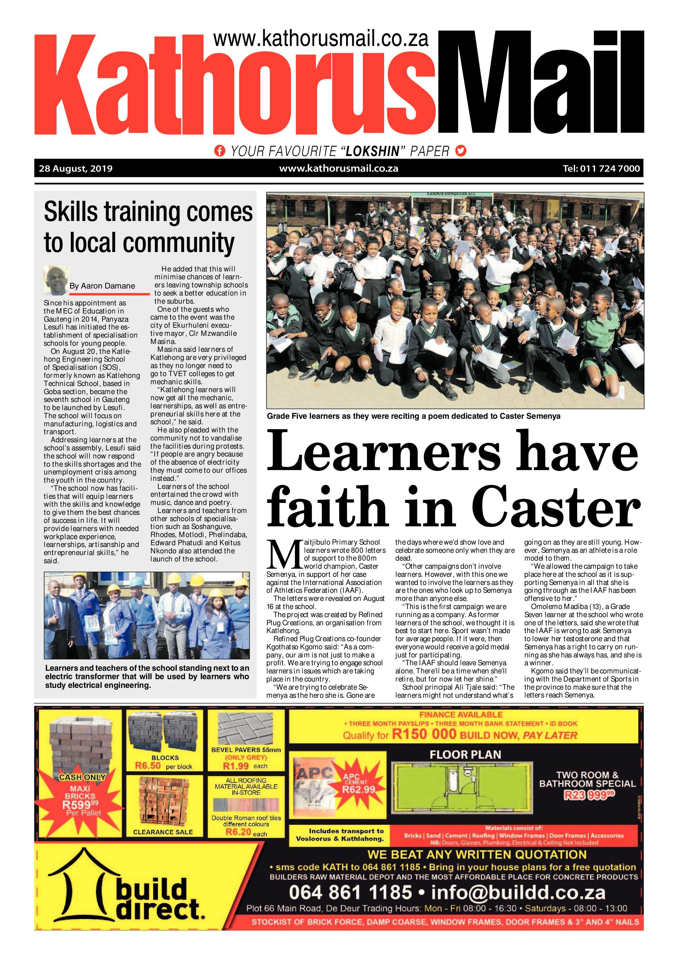 Kathorus Mail 28 August 2019 page 1