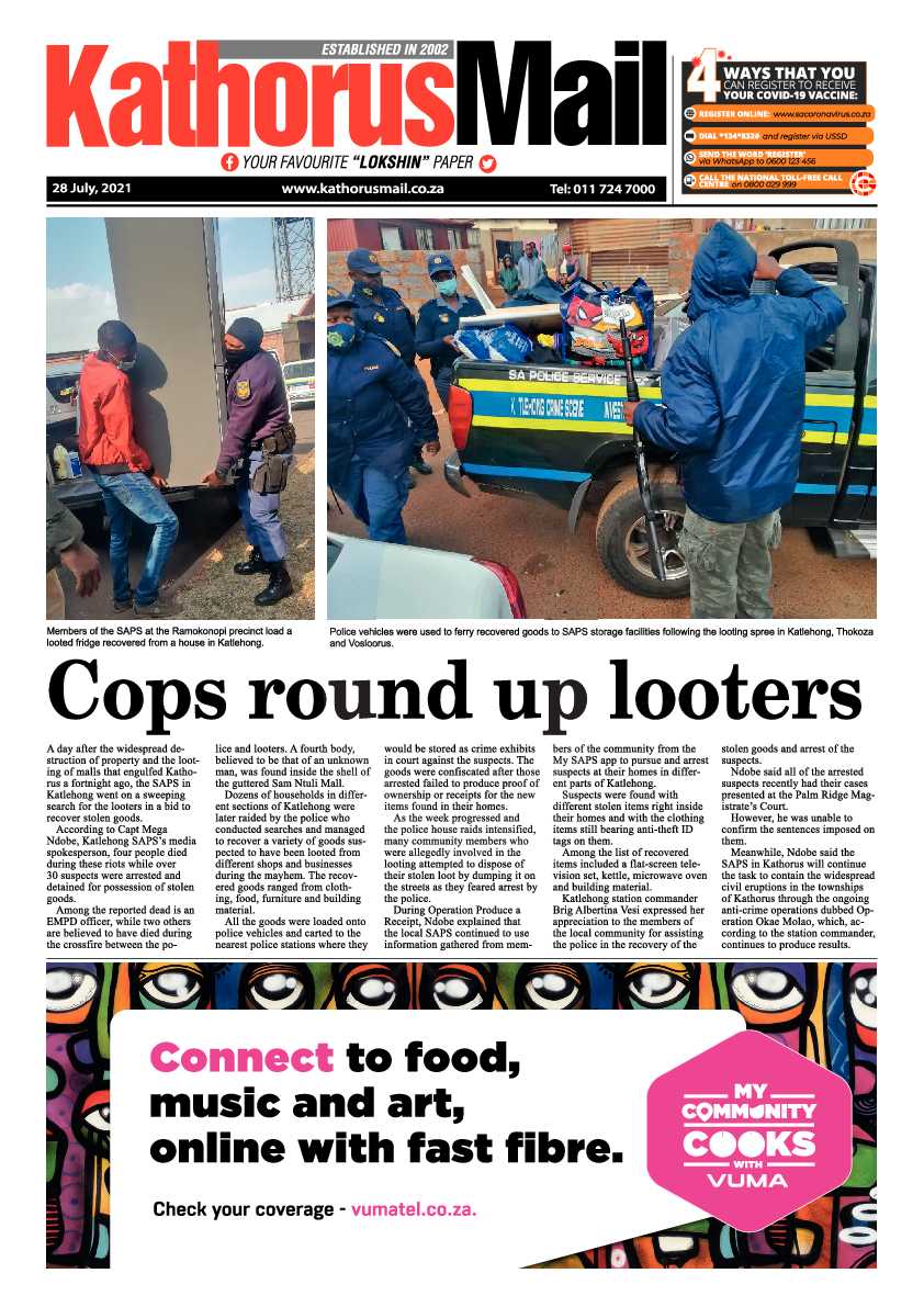 Kathorus Mail 28 July 2021 page 1