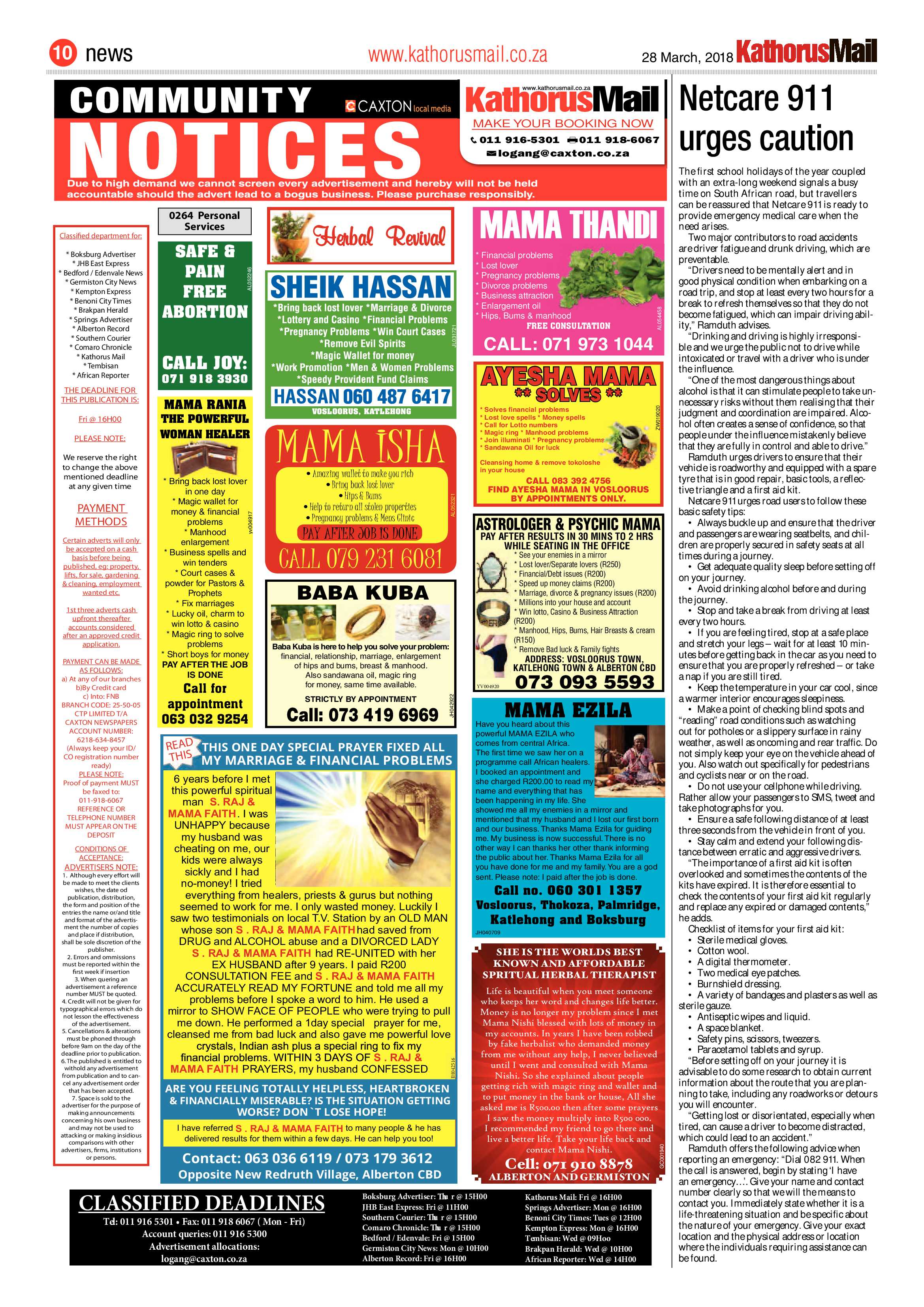 Kathorus Mail 28 March 2018 page 12