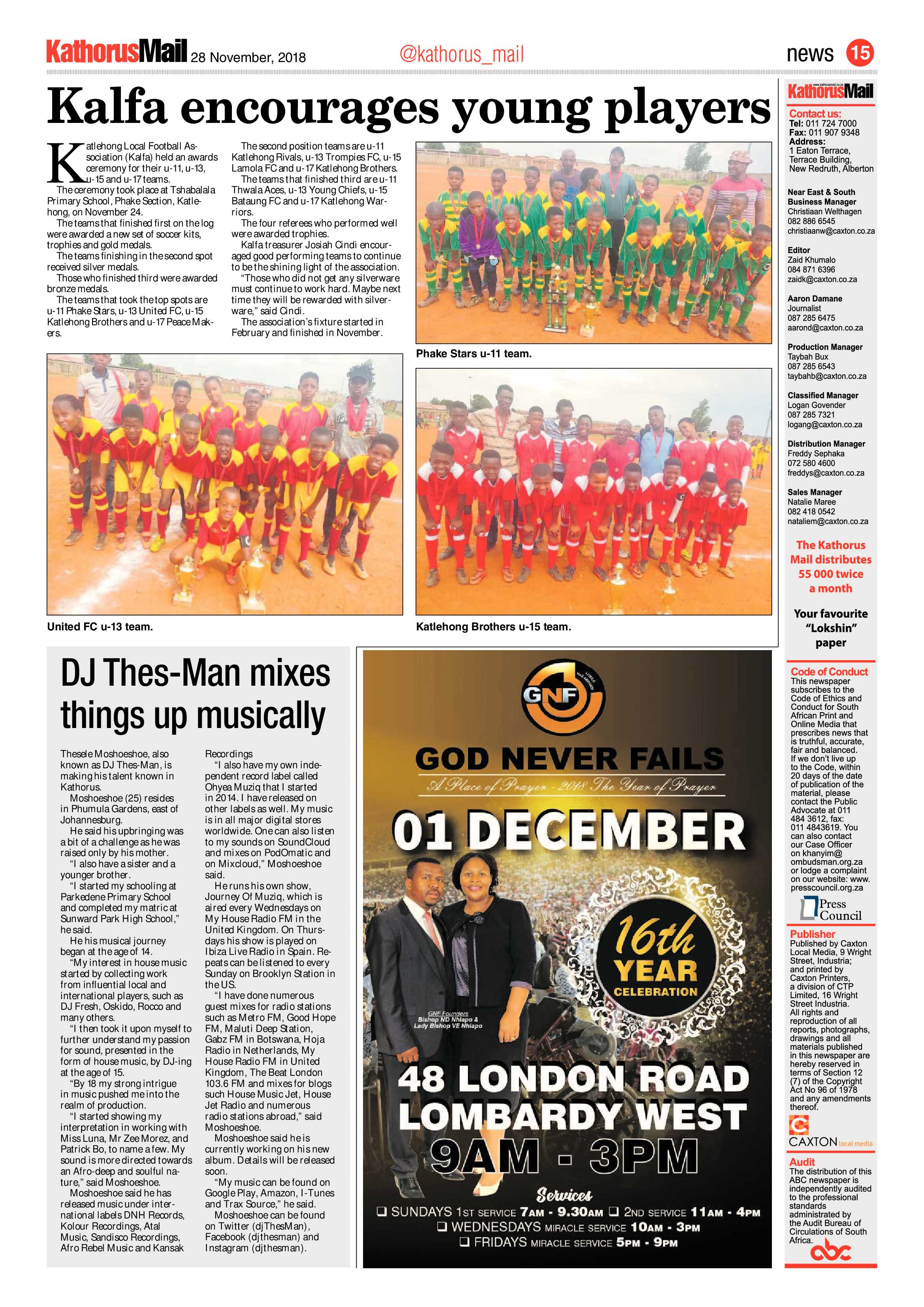Kathorus Mail 28 November 2018 page 15