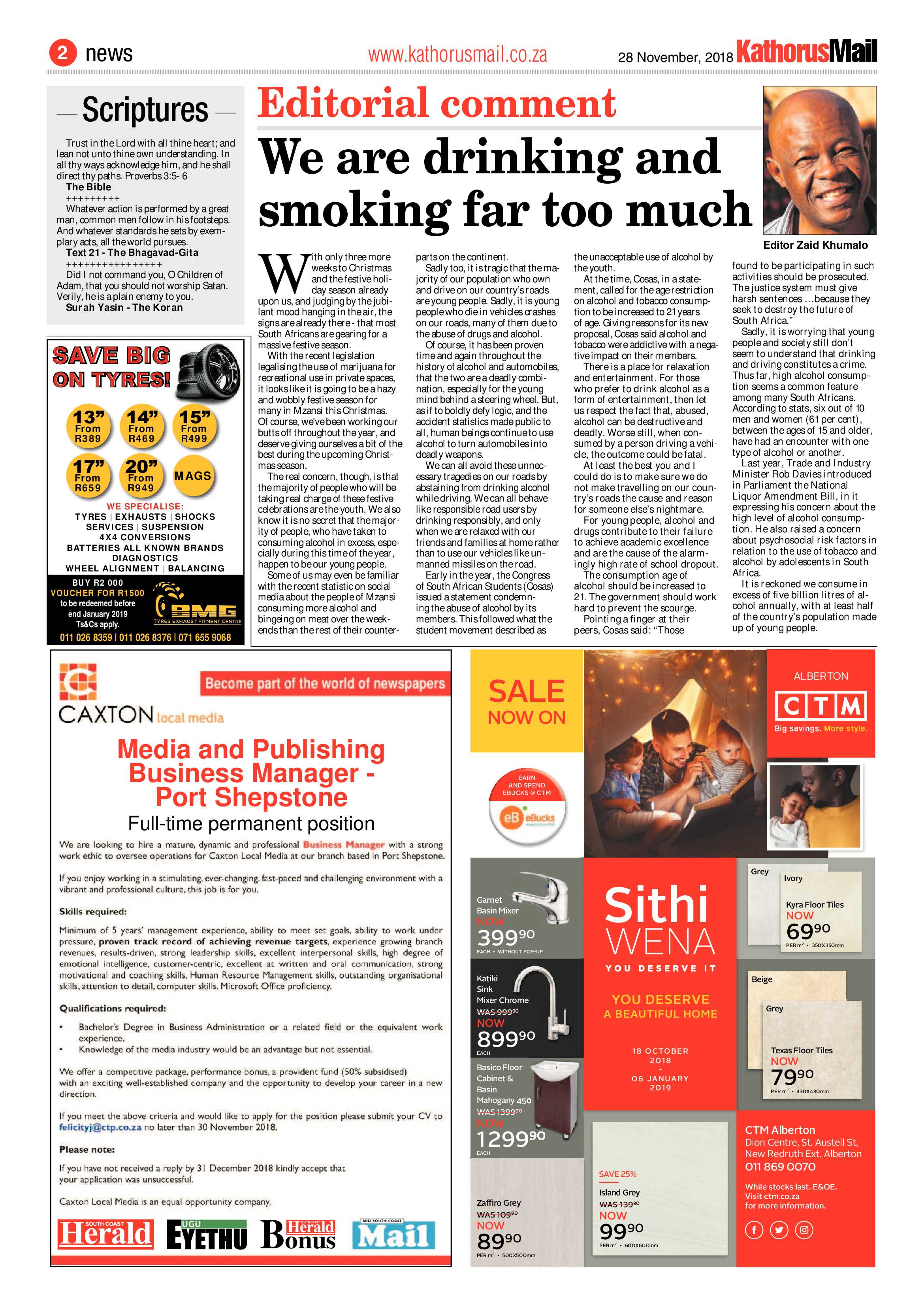 Kathorus Mail 28 November 2018 page 2
