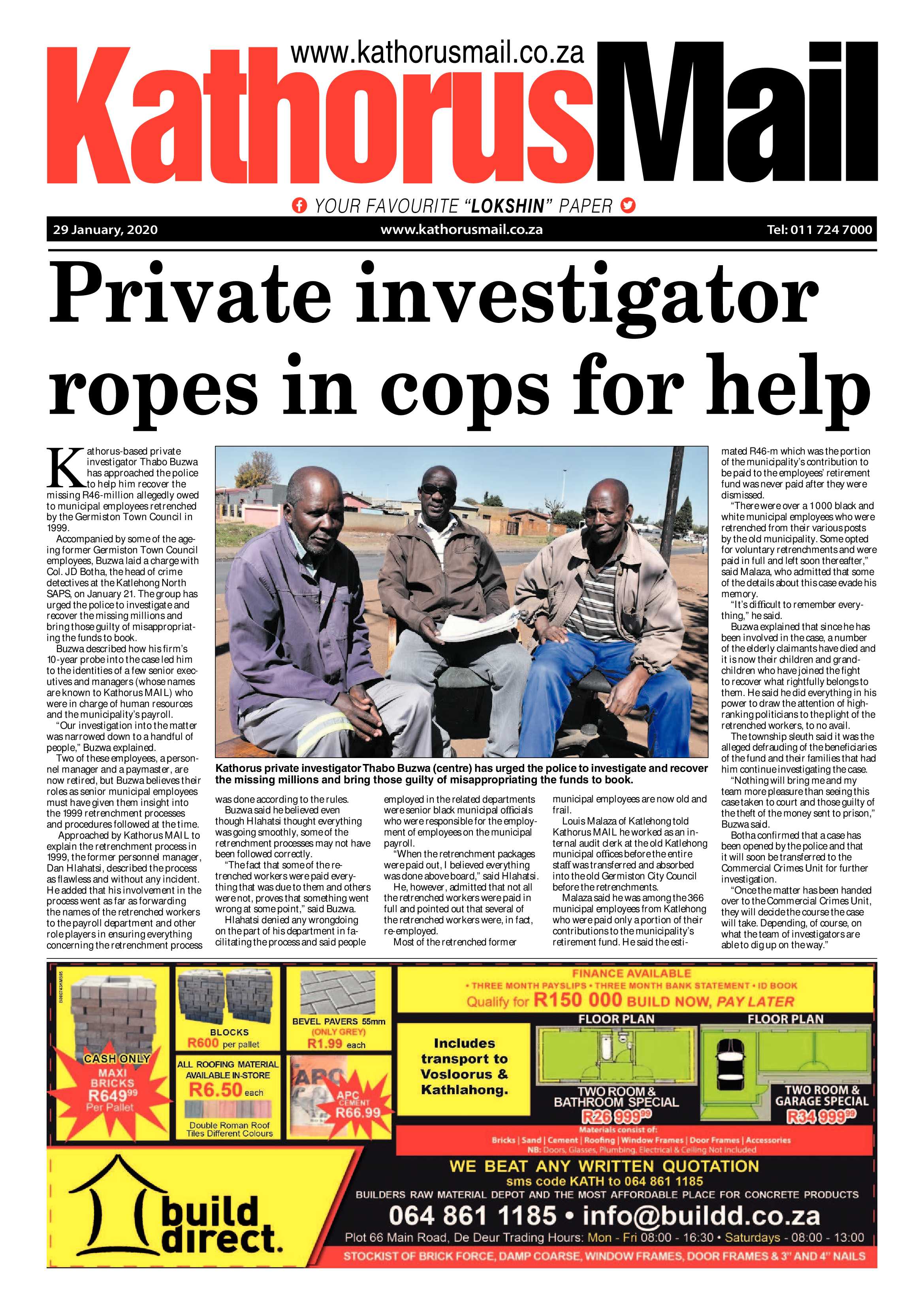 Kathorus Mail 29 January 2020 page 1