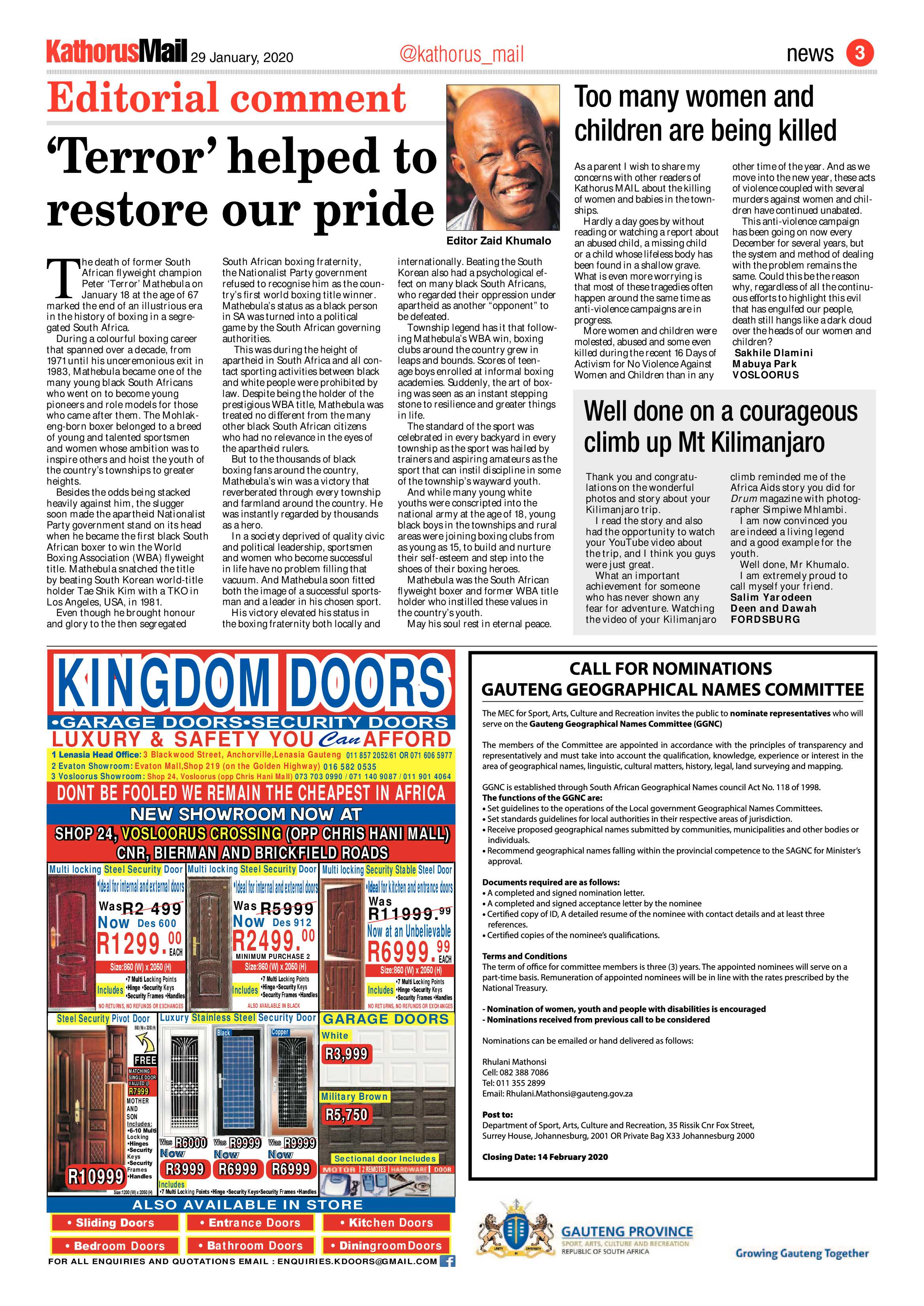 Kathorus Mail 29 January 2020 page 3