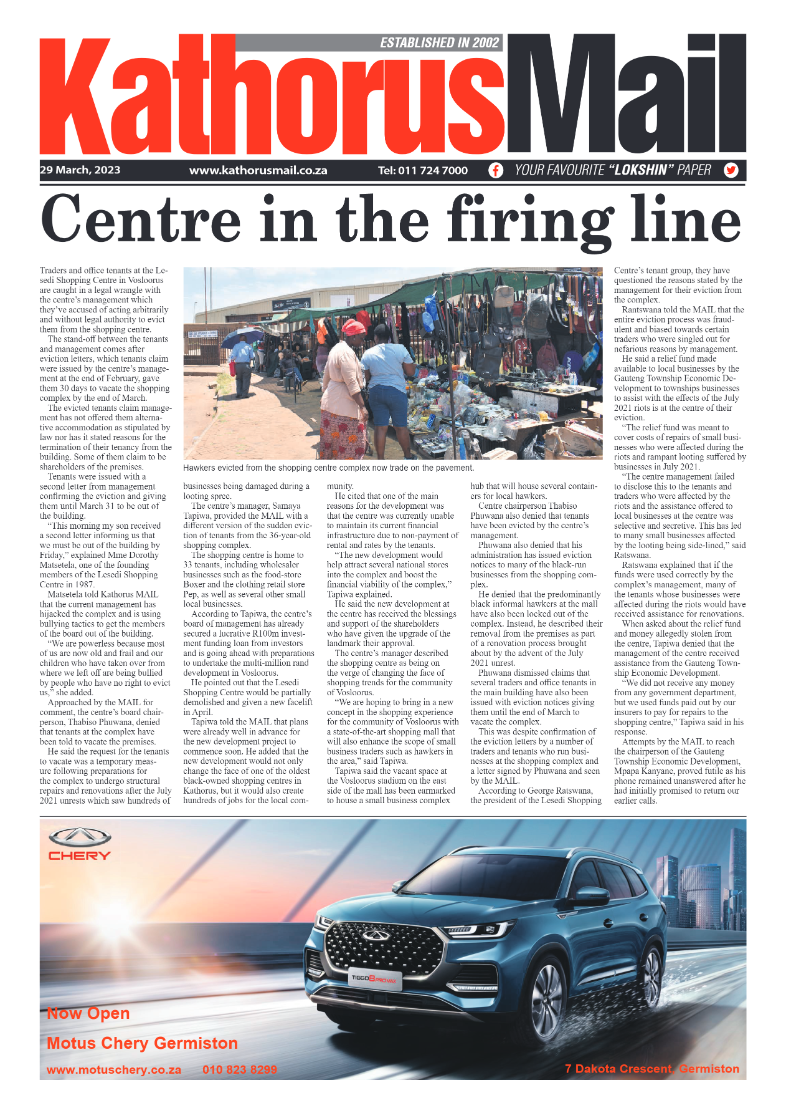 Kathorus Mail 29 March 2023 page 1