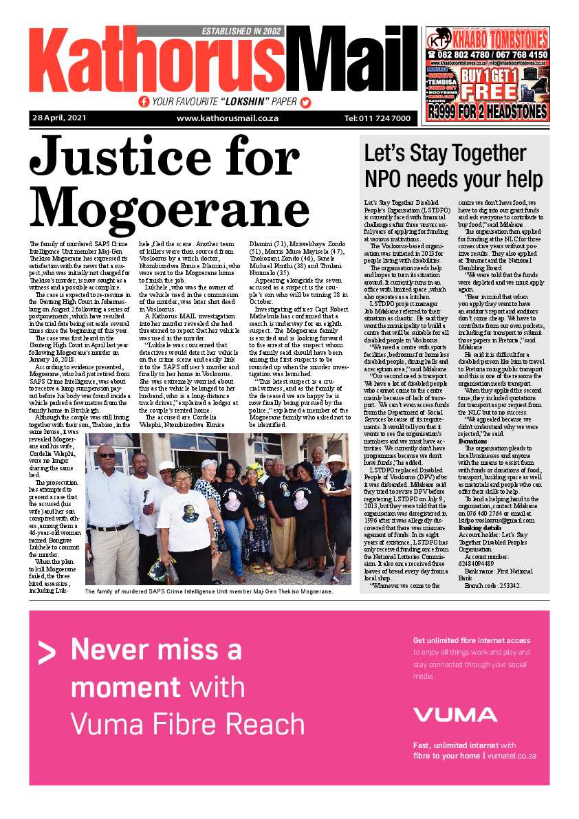 Kathorus Mail 30 April 2021 page 1