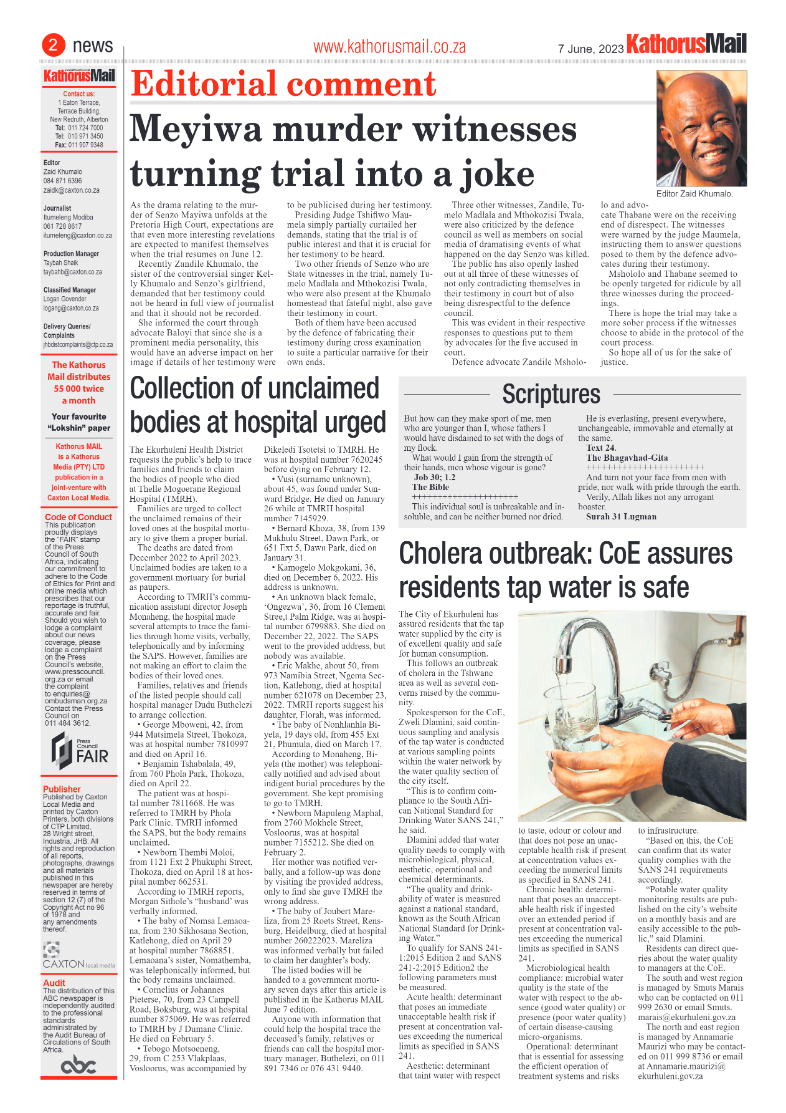 Kathorus Mail 7 June 2023 page 2