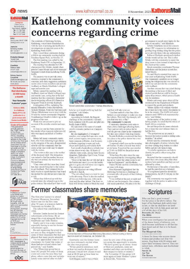 Kathorus Mail 8 November 2023 page 2