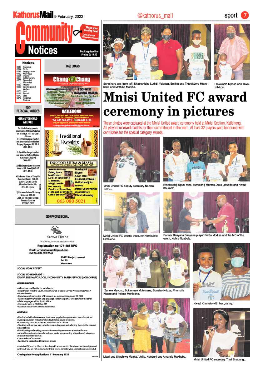 Kathorus Mail 9 February 2022 page 7