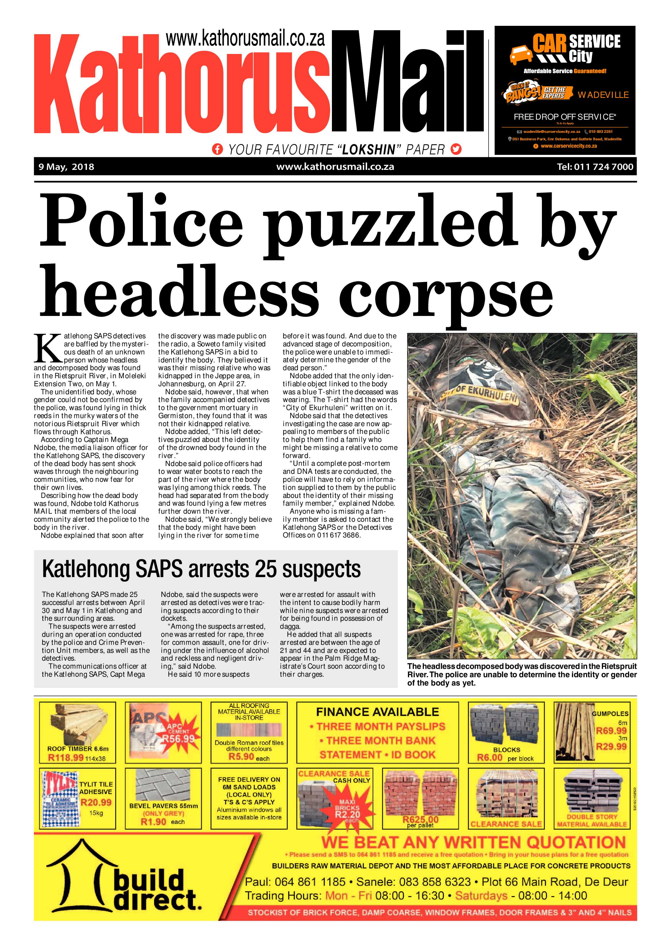 Kathorus Mail 9 May 2018 page 1