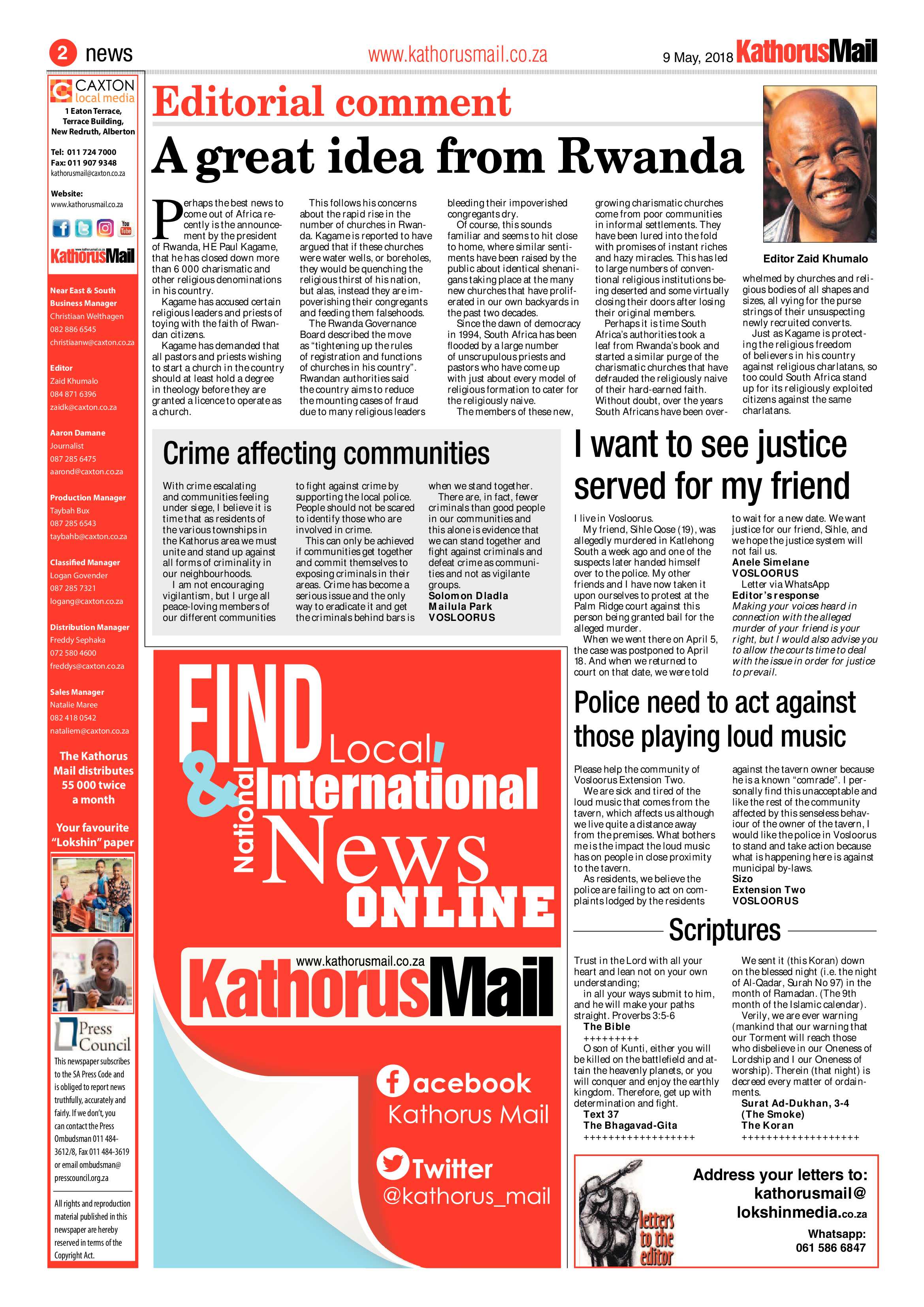 Kathorus Mail 9 May 2018 page 2