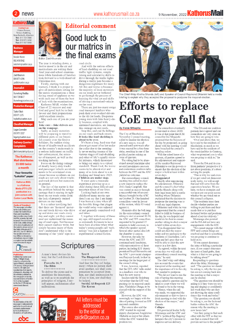 Kathorus Mail 9 Nov 2022 page 2